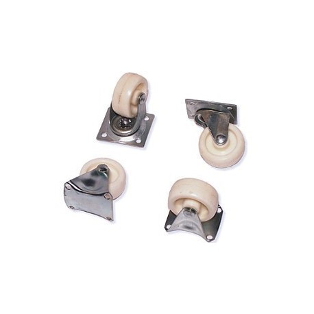 4 roulettes en nylon blanc 40 mm